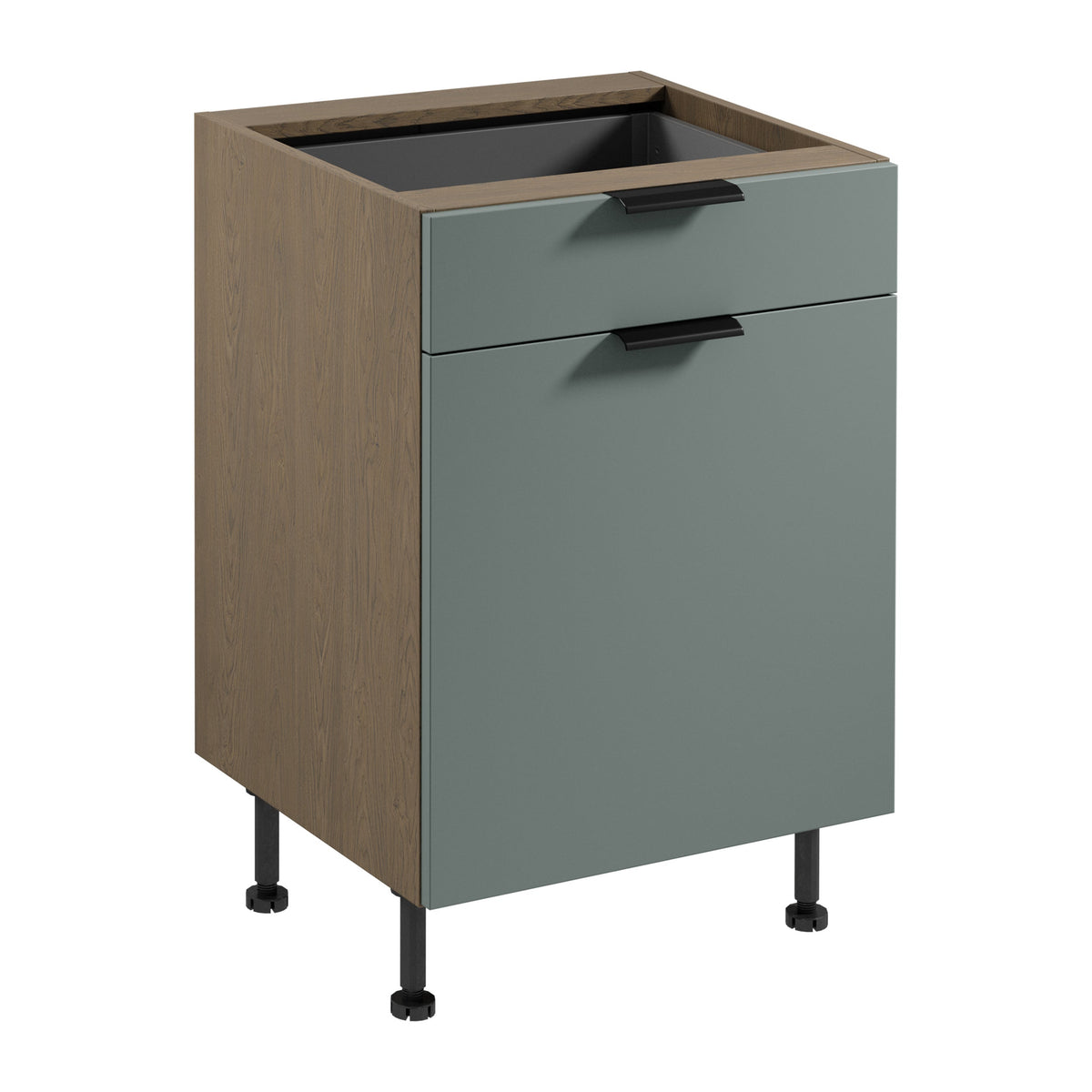 Unterschrank D60S1 P/L AX - Sorento Grün - Grün / Eiche
