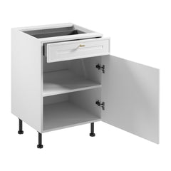Unterschrank D60S1 P/L AX - Sorento Weiß - Stilvoller Unterschrank für Ihre Küche.
