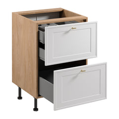 Unterschrank D60S2+1 AX - Sorento -  Weiß / Sonoma Eiche