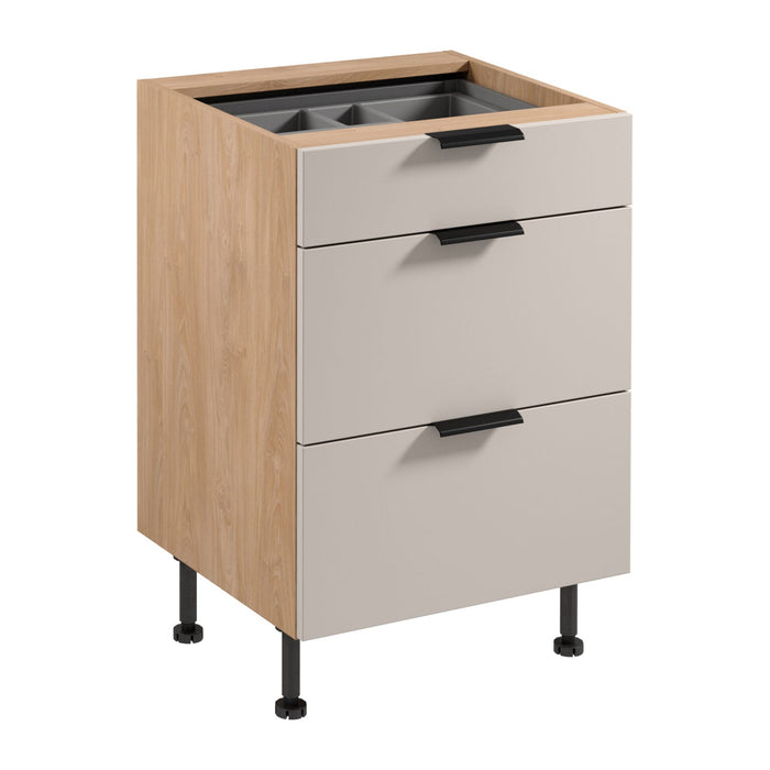 Unterschrank D60S3 AX - Sorento Beige Sonoma Eiche - Beige / Sonoma Eiche