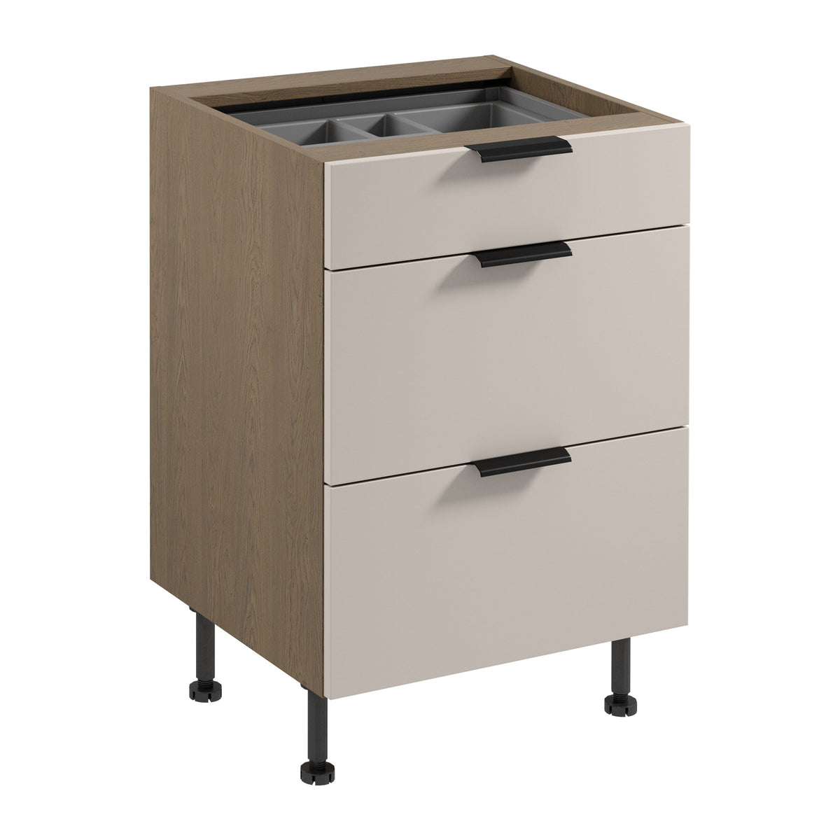 Unterschrank D60S3 AX - Sorento Beige - Beige/Eiche