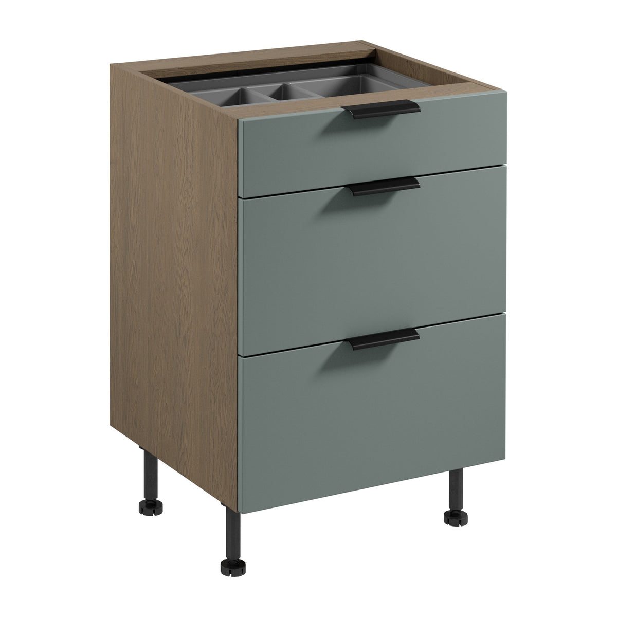 Unterschrank D60S3 AX - Sorento Grün - Grün/Sonoma Eiche