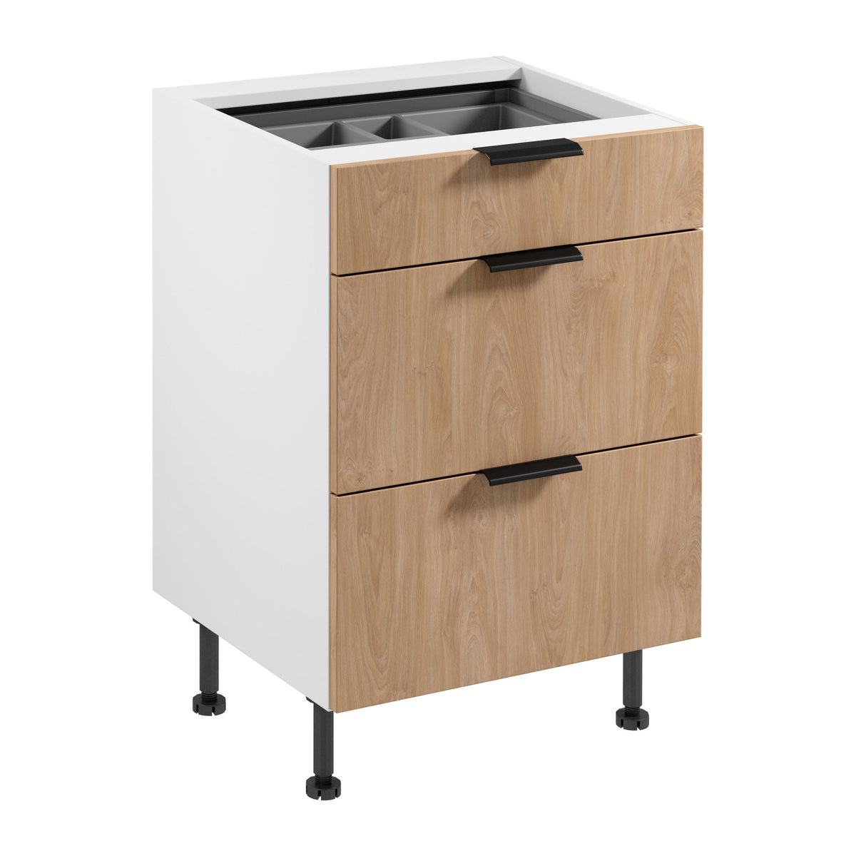 Unterschrank D60S3 AX - Sorento - Sonoma Eiche/Weiß