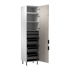 Hochschrank D60T P/L AX - Sorento Weiß Beige - Cleveres Stauraumwunder für kleine Küchen.