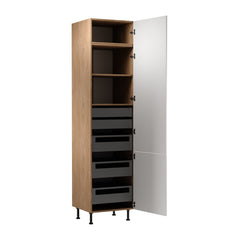 Hochschrank D60T P/L AX - Sorento - Weiß / Sonoma Eiche