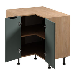 Eckunterschrank D90N - Sorento Grün Sonoma Eiche - Optimal genutzt für Ordnung und Platz.