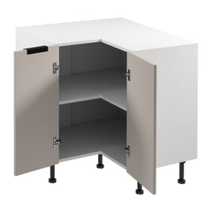 Eckunterschrank D90N - Sorento Weiß Beige - Cleverer Stauraum für jede Ecke.
