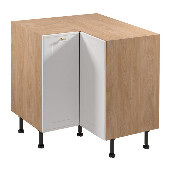 Eckunterschrank D90N -Sorento Sonoma Eiche Weiß - Die clevere Lösung für Ihre Küchenecke.