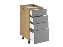 Unterschrank D40S4 - Langen - Grau /Matt