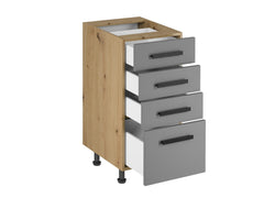 Unterschrank D40S4 - Langen - Grau /Matt