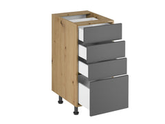 Unterschrank D40S4 - Langen - Grau /Matt
