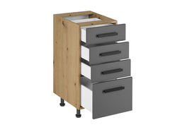 Unterschrank D40S4 - Langen - Grau /Matt