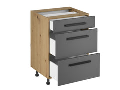 Untererschrank D60S3  - Langen -  Beige/Matt