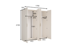 Schlafzimmer-Set LEVARO – 4-teilig mit Kleiderschrank, Bett in 2 Liegeflächen (160×200 oder 180×200 cm), wahlweise mit oder ohne Bettkasten und 2 Nachttischen – Wüstensand