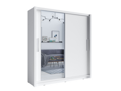 Schiebetürenschrank BAKU 12 – mit Spiegel, Regalen & Kleiderstange (204,4×214,4×62 cm)