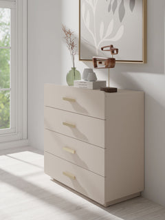 Schlafzimmer-Set LEVARO – 4-teilig mit Kleiderschrank, Bett in 2 Liegeflächen (160×200 oder 180×200 cm), wahlweise mit oder ohne Bettkasten und 2 Nachttischen – Wüstensand