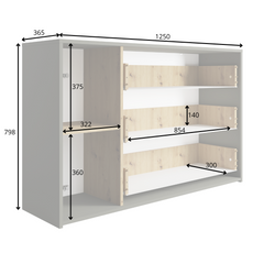 Schlafzimmer-Set RAVENO – 5-teilig mit Kleiderschrank, Bett in 2 Liegeflächen (160×200 oder 180×200 cm), Lattenrost, Kommode und 2 Nachttischen – Grau Graphit / Artisan Eiche