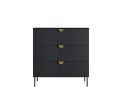 Schlafzimmer-Set MERONA– 5-teilig mit Kleiderschrank, Bett in 2 Liegeflächen (160×200 oder 180×200 cm), wahlweise mit oder ohne Bettkasten, Kommode und 2 Nachttischen – Schwarz Graphit