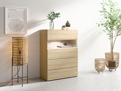 Schlafzimmer-Set VARENO - 5-teilig 160×200 oder 180×200 cm, wahlweise mit oder ohne Bettkasten, Latten– 5-teilig mit Betrost – Barista Eiche / Wüstensand