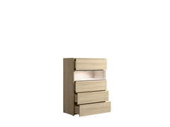 Schlafzimmer-Set VARENO - 5-teilig 160×200 oder 180×200 cm, wahlweise mit oder ohne Bettkasten, Latten– 5-teilig mit Betrost – Barista Eiche / Wüstensand