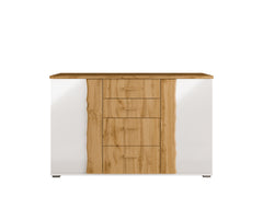 Schlafzimmer-Set WELORA – 6-teilig mit Bett 160×200 oder 180×200 cm, wahlweise mit oder ohne Bettkasten, Lattenrost – Wotan Eiche / Alpinweiß