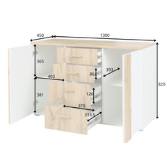 Schlafzimmer-Set WELORA – 6-teilig mit Bett 160×200 oder 180×200 cm, wahlweise mit oder ohne Bettkasten, Lattenrost – Wotan Eiche / Alpinweiß