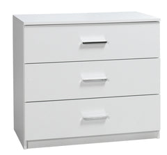Schlafzimmer-Set PAVORA  – 6-teilig mit Schiebetürenschrank, Bett 160×200 cm, wahlweise mit oder ohne Bettkasten, Lattenrost, Kommode und 2 Nachttischen – Alpinweiß / Weiß Hochglanz