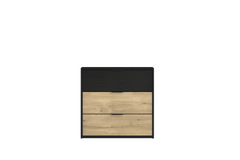Schlafzimmer-Set URSENA – 6-teilig mit Kleiderschrank, Bett 160×200, wahlweise mit oder ohne Bettkasten, Lattenrost – Schwarz Graphit / Artisan Eiche