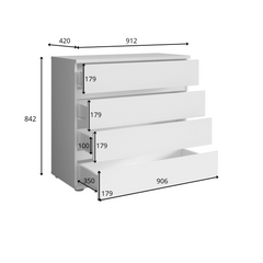Schlafzimmer-Set FAVERO – 5-teilig mit Schiebetürenschrank, Bett in 3 Liegeflächen (140×200, 160×200 oder 180×200 cm), Kommode und 2 Nachttischen – Grau Graphit