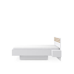 Schlafzimmer-Set FLOVIA – 6-teilig mit Schiebetürenschrank, Bett in 2 Liegeflächen (160×200 oder 180×200 cm), 2 Nachttischen, Schubkasten-Set und Kommode – Alpinweiß