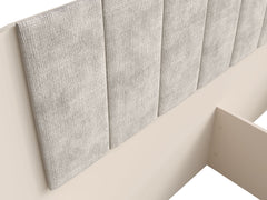 Schlafzimmer-Set LEVARO – 4-teilig mit Kleiderschrank, Bett in 2 Liegeflächen (160×200 oder 180×200 cm), wahlweise mit oder ohne Bettkasten und 2 Nachttischen – Wüstensand