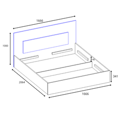 Schlafzimmer-Set PAVORA  – 6-teilig mit Schiebetürenschrank, Bett 160×200 cm, wahlweise mit oder ohne Bettkasten, Lattenrost, Kommode und 2 Nachttischen – Alpinweiß / Weiß Hochglanz
