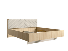 Schlafzimmer-Set VARENO - 5-teilig 160×200 oder 180×200 cm, wahlweise mit oder ohne Bettkasten, Latten– 5-teilig mit Betrost – Barista Eiche / Wüstensand