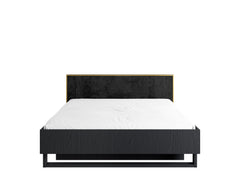 Schlafzimmer-Set MERONA– 5-teilig mit Kleiderschrank, Bett in 2 Liegeflächen (160×200 oder 180×200 cm), wahlweise mit oder ohne Bettkasten, Kommode und 2 Nachttischen – Schwarz Graphit