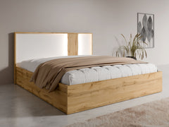 Schlafzimmer-Set WELORA – 6-teilig mit Bett 160×200 oder 180×200 cm, wahlweise mit oder ohne Bettkasten, Lattenrost – Wotan Eiche / Alpinweiß