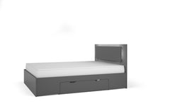 Schlafzimmer-Set FAVERO – 5-teilig mit Schiebetürenschrank, Bett in 3 Liegeflächen (140×200, 160×200 oder 180×200 cm), Kommode und 2 Nachttischen – Grau Graphit