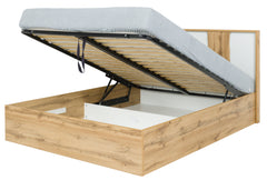 Schlafzimmer-Set WELORA – 6-teilig mit Bett 160×200 oder 180×200 cm, wahlweise mit oder ohne Bettkasten, Lattenrost – Wotan Eiche / Alpinweiß