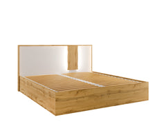 Schlafzimmer-Set WELORA – 6-teilig mit Bett 160×200 oder 180×200 cm, wahlweise mit oder ohne Bettkasten, Lattenrost – Wotan Eiche / Alpinweiß