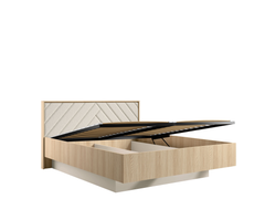Schlafzimmer-Set VARENO - 5-teilig 160×200 oder 180×200 cm, wahlweise mit oder ohne Bettkasten, Latten– 5-teilig mit Betrost – Barista Eiche / Wüstensand