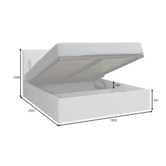 Schlafzimmer-Set PAVORA  – 6-teilig mit Schiebetürenschrank, Bett 160×200 cm, wahlweise mit oder ohne Bettkasten, Lattenrost, Kommode und 2 Nachttischen – Alpinweiß / Weiß Hochglanz