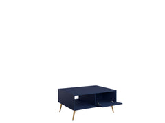 Wohnzimmer-Set ROSVIA – 5-teilig mit Vitrine, 2 Sideboards, TV-Lowboard und Couchtisch – Vitrine wahlweise mit oder ohne Beleuchtung – Dunkelblau