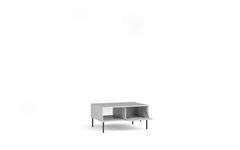 Wohnzimmer-Set IVELA – 4-teilig mit TV-Lowboard, Couchtisch, beleuchteter Vitrine und Sideboard – Grau