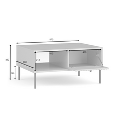 Wohnzimmer-Set IVELA – 4-teilig mit TV-Lowboard, Couchtisch, beleuchteter Vitrine und Sideboard – Grau