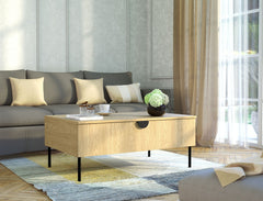 Wohnzimmer-Set MERONA – 3-teilig mit TV-Lowboard, Couchtisch und Sideboard – Baltic Eiche