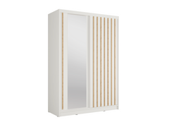 Kleiderschrank ALUNA 10 – mit Kleiderstange & Regalen (155×215×62 cm)