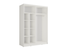 Kleiderschrank ALUNA 10 – mit Kleiderstange & Regalen (155×215×62 cm)