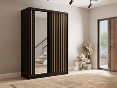 Kleiderschrank ALUNA 10 – mit Kleiderstange & Regalen (155×215×62 cm)
