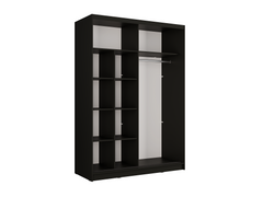 Kleiderschrank ALUNA 10 – mit Kleiderstange & Regalen (155×215×62 cm)
