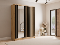 Kleiderschrank ALUNA 10 – mit Kleiderstange & Regalen (155×215×62 cm)