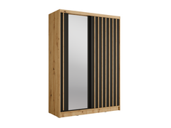 Kleiderschrank ALUNA 10 – mit Kleiderstange & Regalen (155×215×62 cm)
